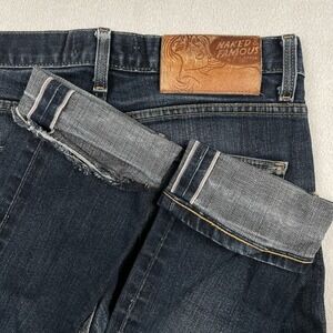 Naked & Famous Super Skinny Guy Jeans Mens 30x32 Selvedge Denim Stretch Low Rise